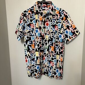 Oh Snap Drill Clothing Stretch All Over Print Men's Small Retro